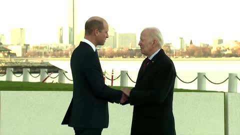 Biden greets Prince of Wales at Kennedy Presidential Library