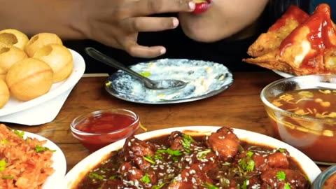 "Satisfying ASMR Eating Indian Street Food Mukbang! 🍲 #bigbites #eatingshow #shorts"
