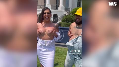 Transgender activist defends going topless at White House