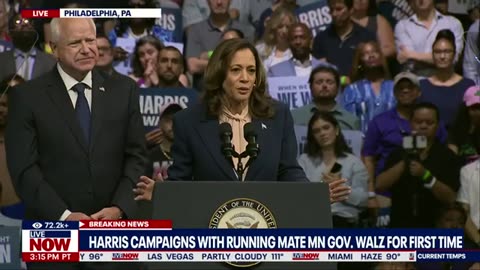 WATCH IN FULL: Harris and Walz make first official appearance at rally in PA | LiveNOW from FOX