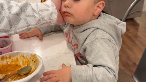 Kiddo Struggling to Stay Awake After Thanksgiving Dinner