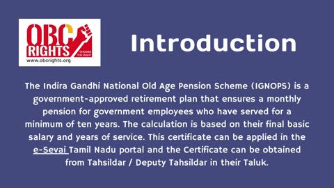 How to avail National Old Age Pension Scheme (IGNOPS) in TN