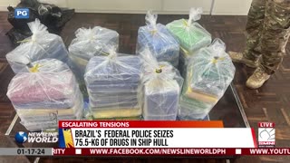 Brazilian federal police discover 75.5 kg of drugs hidden in ship hull