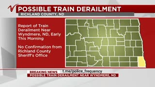 BREAKING !! A 70-CAR TRAIN DERAILMENT LEAKING HAZARDOUS MATERIAL IN RICHLAND COUNTY, NORTH DAKOTA !!