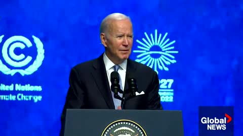 Biden asserts during COP27 that the United States will fulfill its carbon emissions target by 2030.