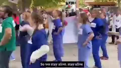 CONvid-1984 Dancing Zombie Nurses NOW Dancing For Climate Change Hoax