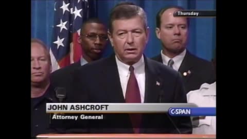 John Ashcroft & Robert Mueller Announcement Regarding the 9/11 Attacks (10-4-2001)