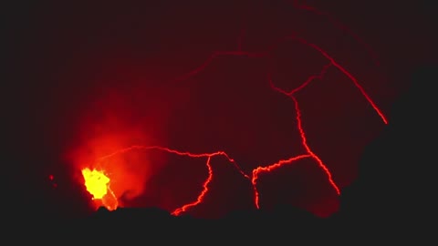 Drone captures rare footage of Lava Erupting From the La palma Crater of a Volcano