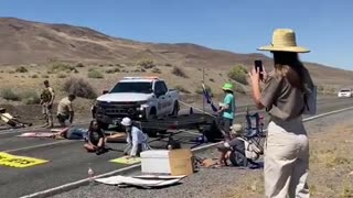 This is how Nevada Rangers deal with climate protesters blocking traffic.