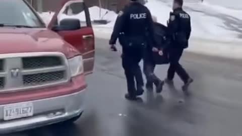 In Canada using your horn is illegal now! This guy used it and now is arrested.