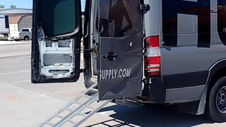 Drives motorcycle into sprinter van