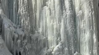 Semi-frozen Waterfall Creates Incredible Sight