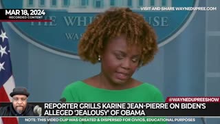 Reporter Grills Karine Jean-Pierre on Biden's Alleged 'Jealousy' of Obama