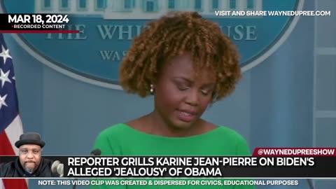 Reporter Grills Karine Jean-Pierre on Biden's Alleged 'Jealousy' of Obama