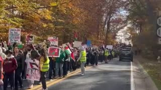 HAPPENING NOW - Pro-Palestinian crowd gathers outside Joe Biden's Delaware home