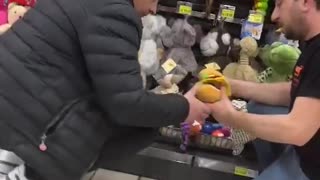 Dog Takes Off With Toy in Pet Store