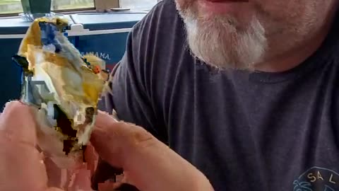 Eating the mustard in a blue crab
