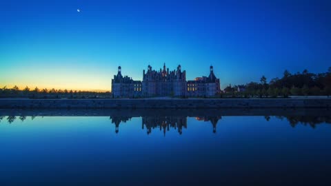 Starry reflection of Chambord Castle, France