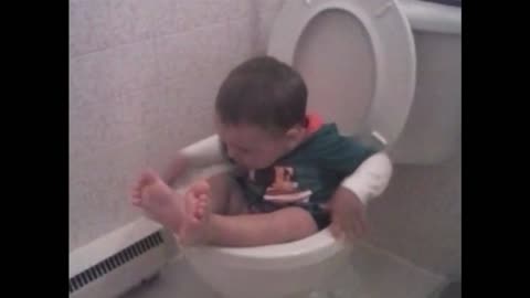 Boy Is Too Excited To Use Big Boy Potty