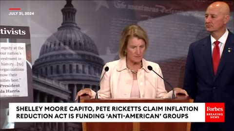 Shelley Moore Capito accuses Biden and Kamala of directly funding anti-American radical groups.