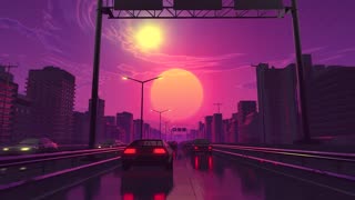 Driving Cars with Sunset 4k Moving wallpaper