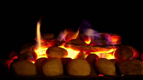 19 Minutes of fireplace with fire audio with music
