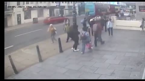 Shocking footage shows a teen running for his life after being stabbed in the chest in the UK