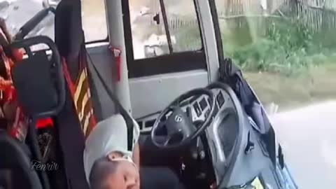 Bus driver suddenly gets an acute myocardial infarction (from vax) while driving