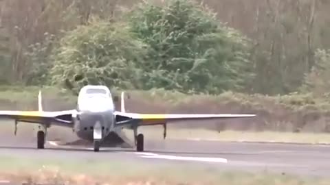 Runway get destroyed while a plane about to take off