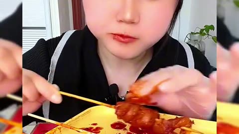 eating meatballs taste spicy delicious mukbang asmr show