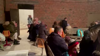 Kyiv residents seek shelter in church