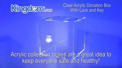 Clear Acrylic Donation Box With Lock and Key - KACCB6C