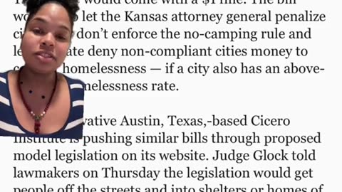 IT IS ILLEGAL TO BE HOMELESS IN THE STATES OF FLORIDA AND KANSAS!