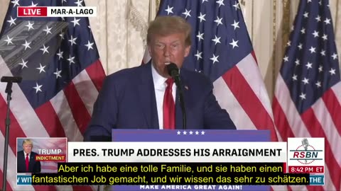 Full Trump Speech at Mar-a-Lago 04/04/2023 (German subtitles)