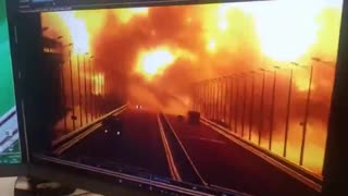 Bombshell! Key bridge connecting Crimea to Russia hit by huge explosion.