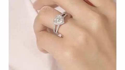 Sparkle Together: SWEETSHION 2PCS Couple Diamond Rings
