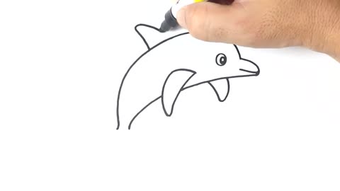 How to DRAW DOLPHIN EASY Step by Step_Cut