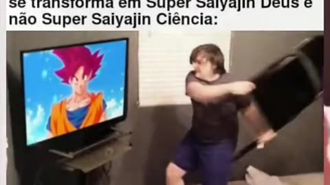 quando um ateu ver o Goku se transformado em super Sayajin Deus