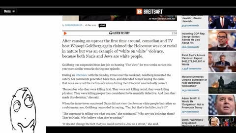 Goldberg Doubles Down Calling It ‘White on White’ Violence.
