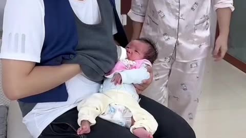 When the father feeds the baby