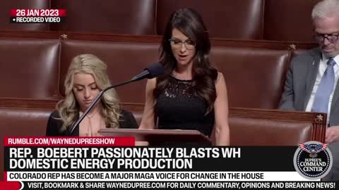 Boebert Passionately Blasts WH Domestic Energy Production