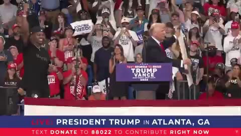 Trump invited a local Atlanta artist onstage who created the 'Fight' painting from Butler, PA