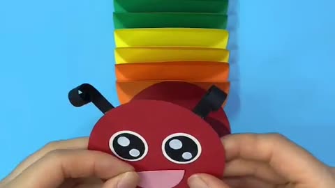 You can make a rainbow caterpillar with round cardboard