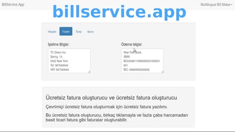 Ücretsiz Fatura Yapma Programı - Billservice.app