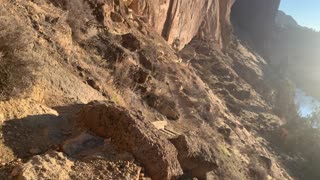 Central Oregon – Smith Rock State Park – Climbing Down Uneven Terrain – 4K