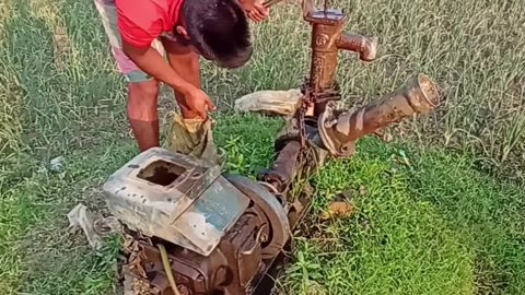 Water pump machine not pumping water. Irrigation system for farming