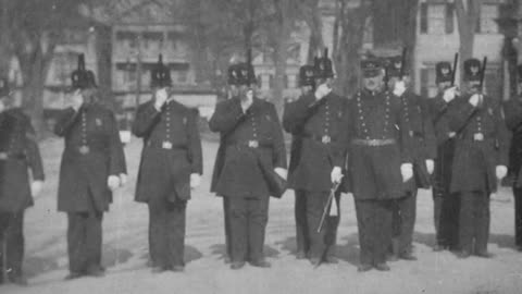 Drill By Providence Police (1903 Original Black & White Film)