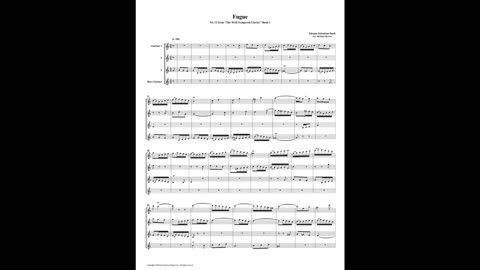 J.S. Bach - Well-Tempered Clavier: Part 1 - Fugue 11 (Clarinet Quartet)