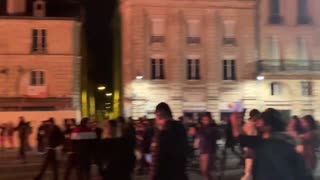 Town hall in Bordeaux up in flames.