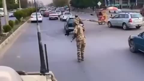 Taliban patrolling Kabul with rollerblades
